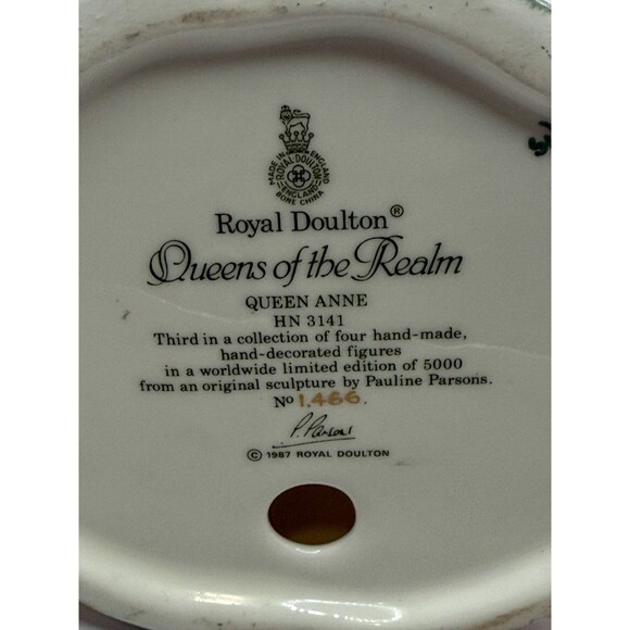Royal Doulton Queens Of The Realms Queen Anne HN 3141 Limited Edition of 5K MINT - Picture 5 of 12